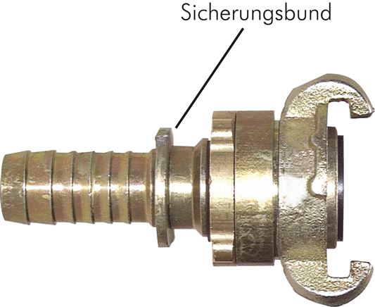 Exemplaire exposé: Raccord de compression avec gaine de tuyau et collier de sécurité, tournante, fonte malléable galvanisée, joint NBR