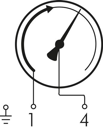 Symbole de commutation: Contact simple N° 2: Le contact s’ouvre en cas de dépassement de la valeur de consigne